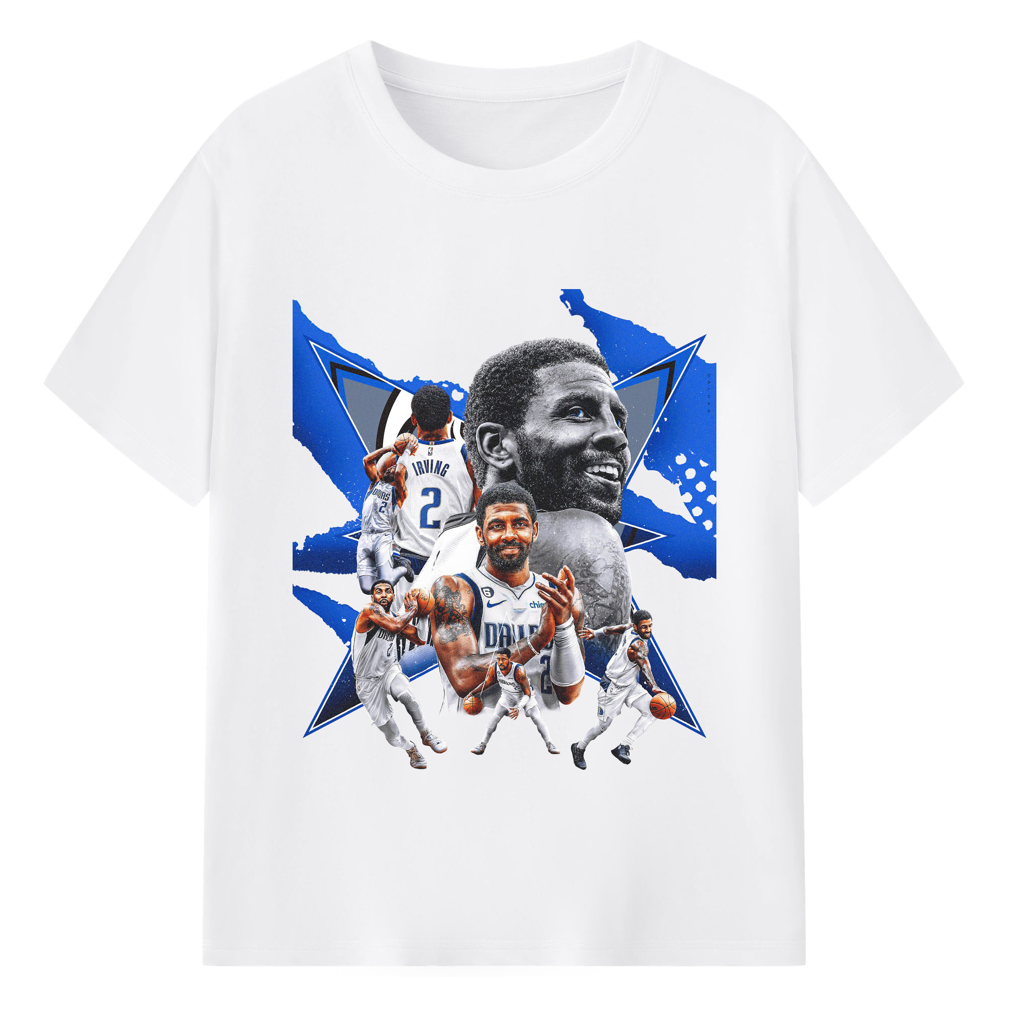 Kyrie Irving Dallas Mavericks  Dynamic Basketball  Shirt - 180g Cotton T-Shirt With Front Heat Transfer Print – Soft, Lightweight, Fitted Design – Comfortable Casual Wear For Sports & Everyday Use
